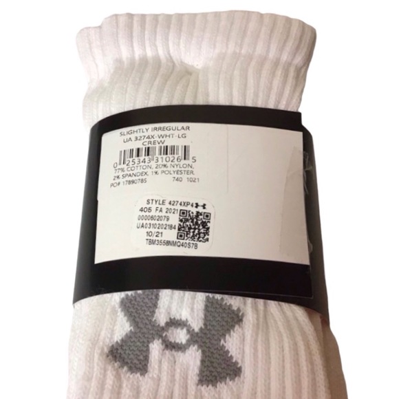 Under Armour 4pk. Crew Socks - Picture 4 of 4